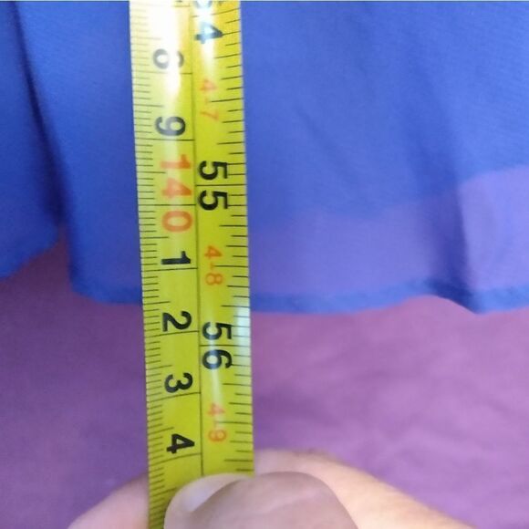 EUC HAILEY/ADRIANNA PAPELL Blue Long Back Short Front Rainbow Sequin Dress 3/4 - Picture 14 of 15